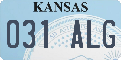 KS license plate 031ALG