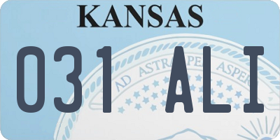 KS license plate 031ALI