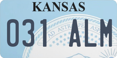 KS license plate 031ALM