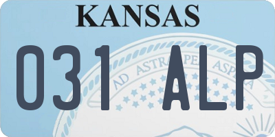 KS license plate 031ALP