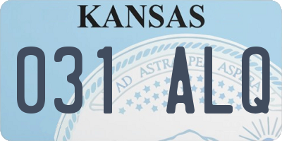 KS license plate 031ALQ