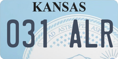 KS license plate 031ALR