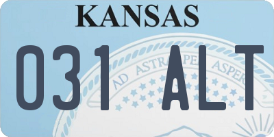KS license plate 031ALT