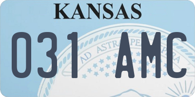 KS license plate 031AMC