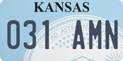 KS license plate 031AMN