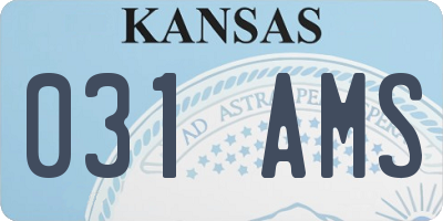 KS license plate 031AMS