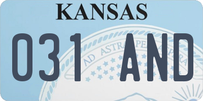KS license plate 031AND