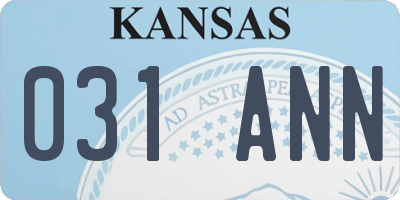 KS license plate 031ANN