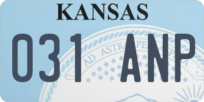 KS license plate 031ANP