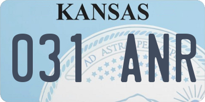 KS license plate 031ANR
