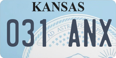 KS license plate 031ANX