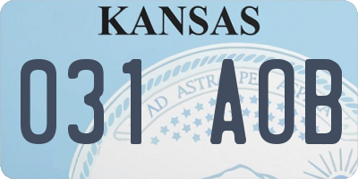 KS license plate 031AOB