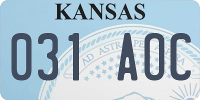 KS license plate 031AOC