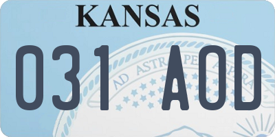 KS license plate 031AOD