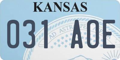 KS license plate 031AOE