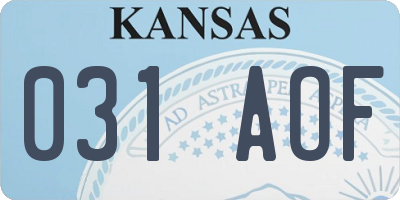 KS license plate 031AOF