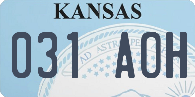 KS license plate 031AOH