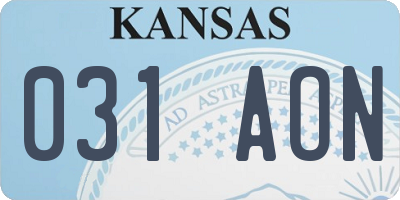 KS license plate 031AON