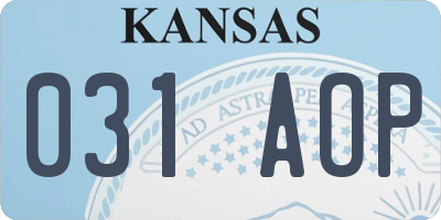 KS license plate 031AOP