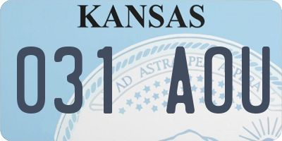 KS license plate 031AOU