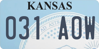 KS license plate 031AOW