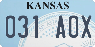 KS license plate 031AOX