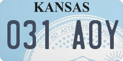 KS license plate 031AOY