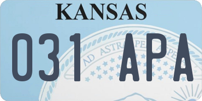 KS license plate 031APA
