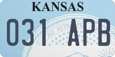 KS license plate 031APB