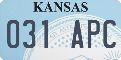 KS license plate 031APC