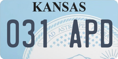 KS license plate 031APD