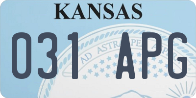 KS license plate 031APG