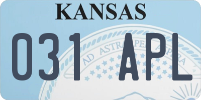 KS license plate 031APL