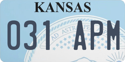 KS license plate 031APM