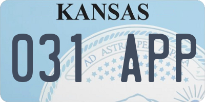 KS license plate 031APP