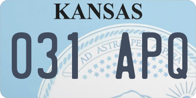 KS license plate 031APQ