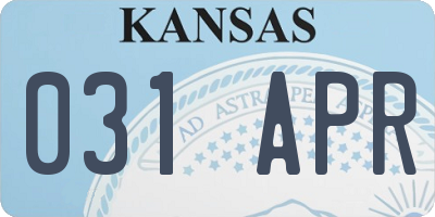 KS license plate 031APR