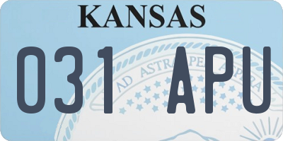 KS license plate 031APU