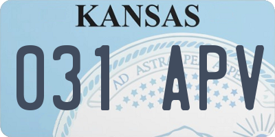 KS license plate 031APV