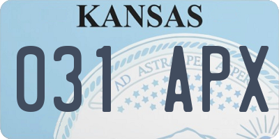 KS license plate 031APX