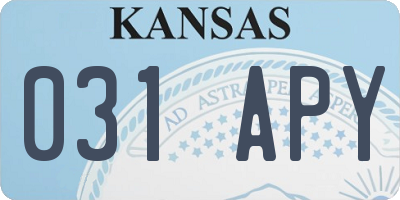 KS license plate 031APY