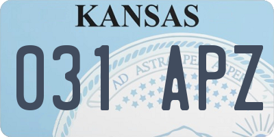 KS license plate 031APZ
