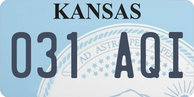 KS license plate 031AQI