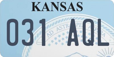 KS license plate 031AQL