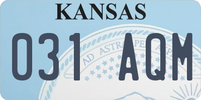 KS license plate 031AQM