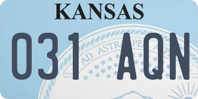 KS license plate 031AQN