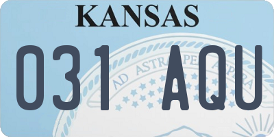 KS license plate 031AQU