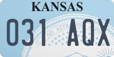 KS license plate 031AQX