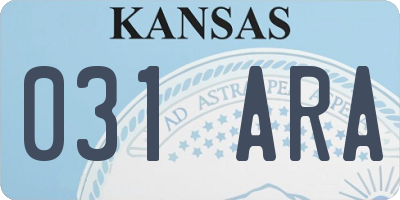 KS license plate 031ARA