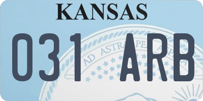 KS license plate 031ARB